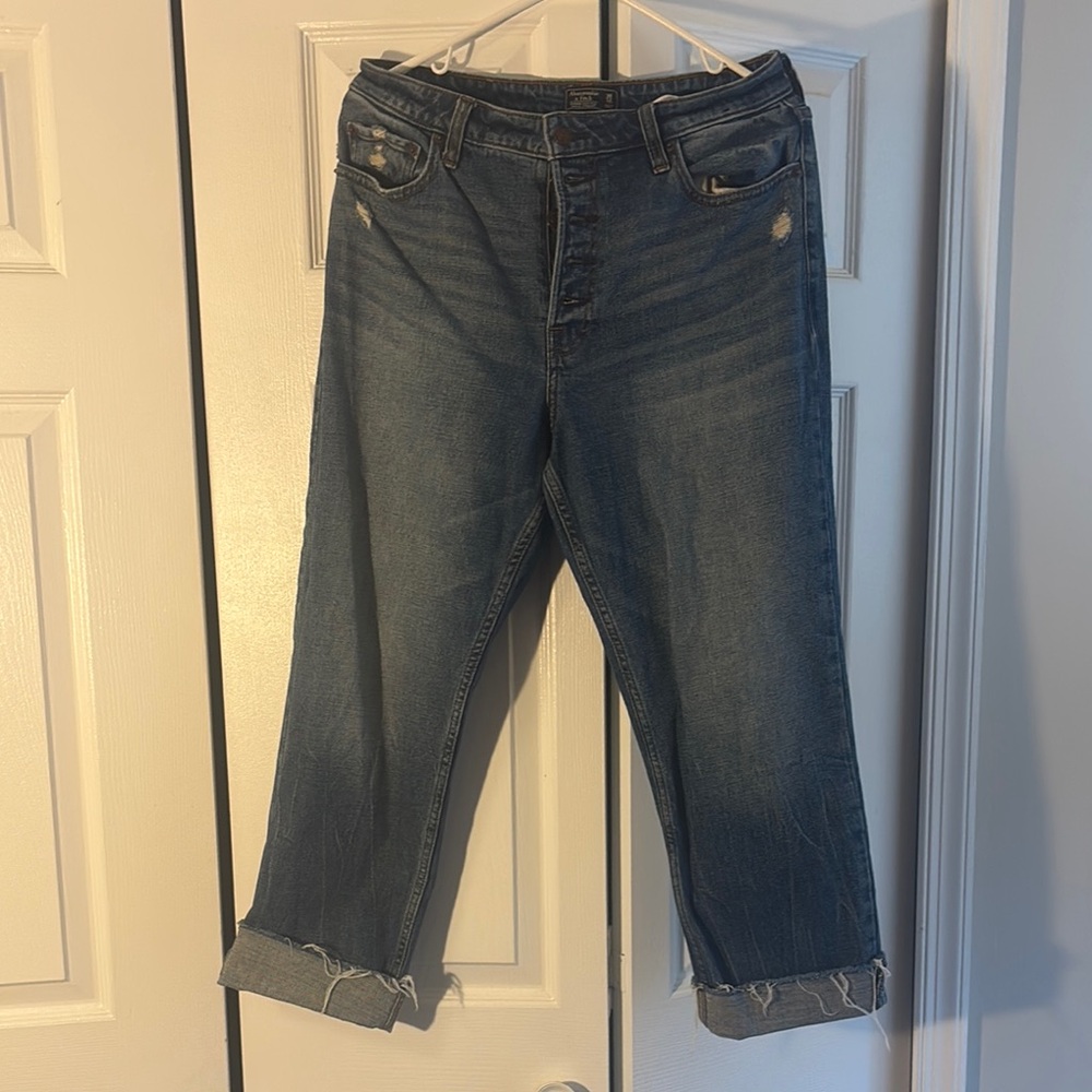 Abercrombie & Fitch Blue Ankle Cropped Jeans